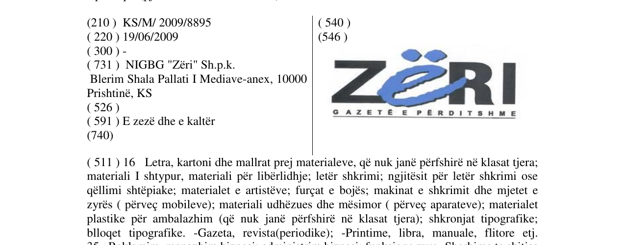 Zëri i markës ZëRI GAZETË E PËRDITSHME në buletin