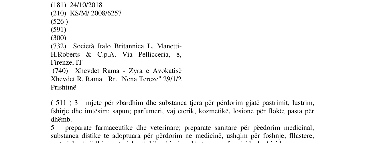 Zëri i markës BOROTALCO në buletin