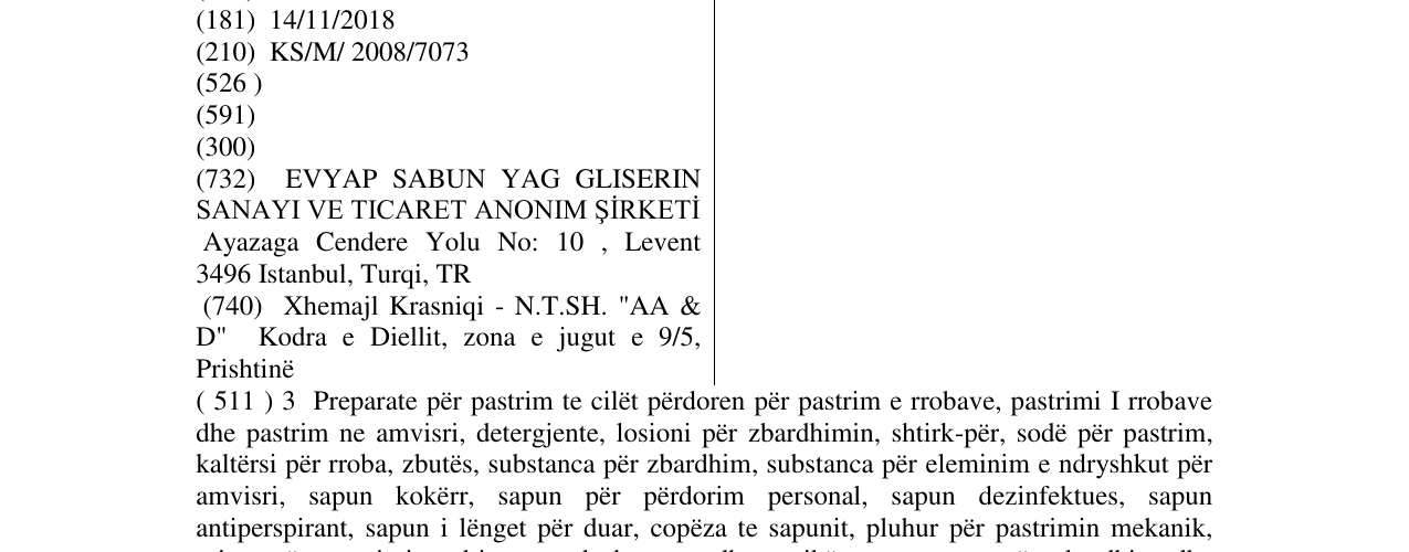 Zëri i markës EVY LADY në buletin