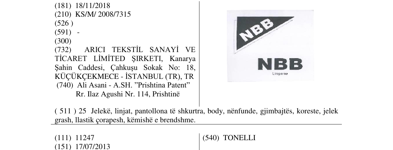 Zëri i markës NBB Lingerie në buletin