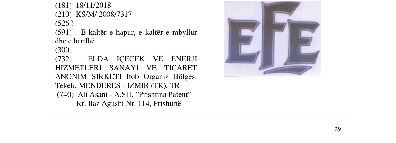 Zëri i markës EFE në buletin
