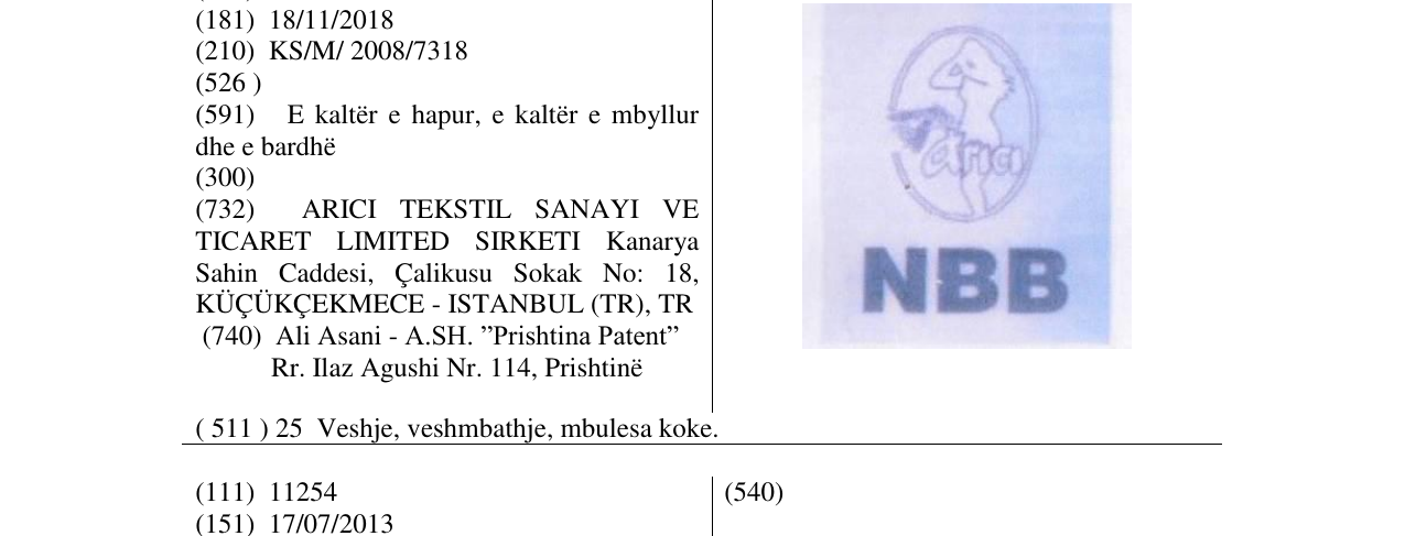 Zëri i markës AIRICI NBB në buletin