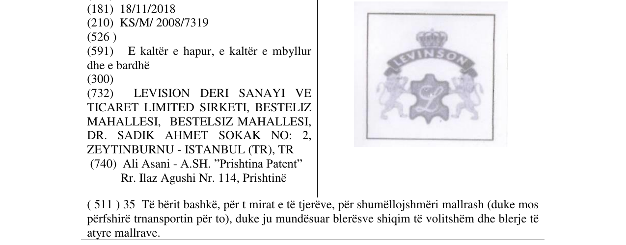 Zëri i markës LEVINSON në buletin