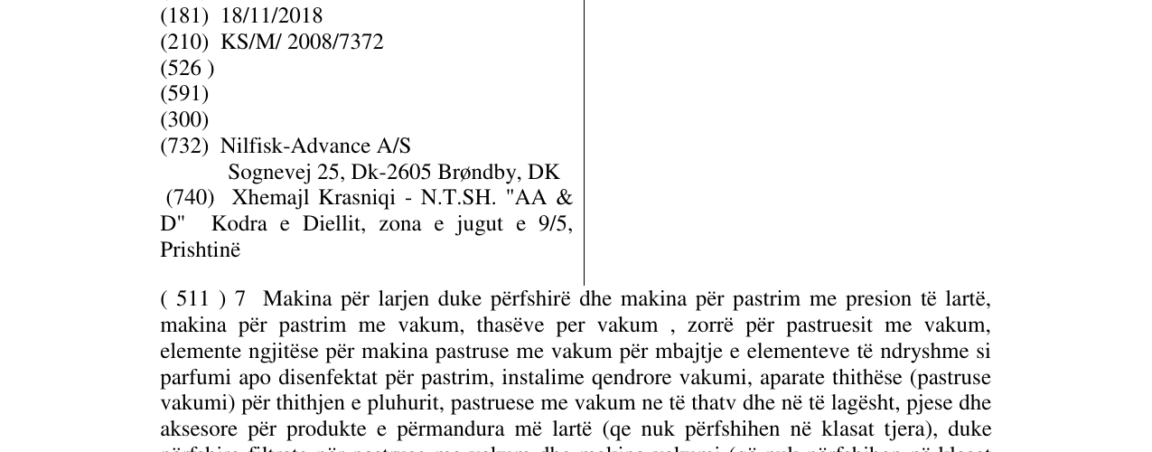 Zëri i markës NILFISK në buletin