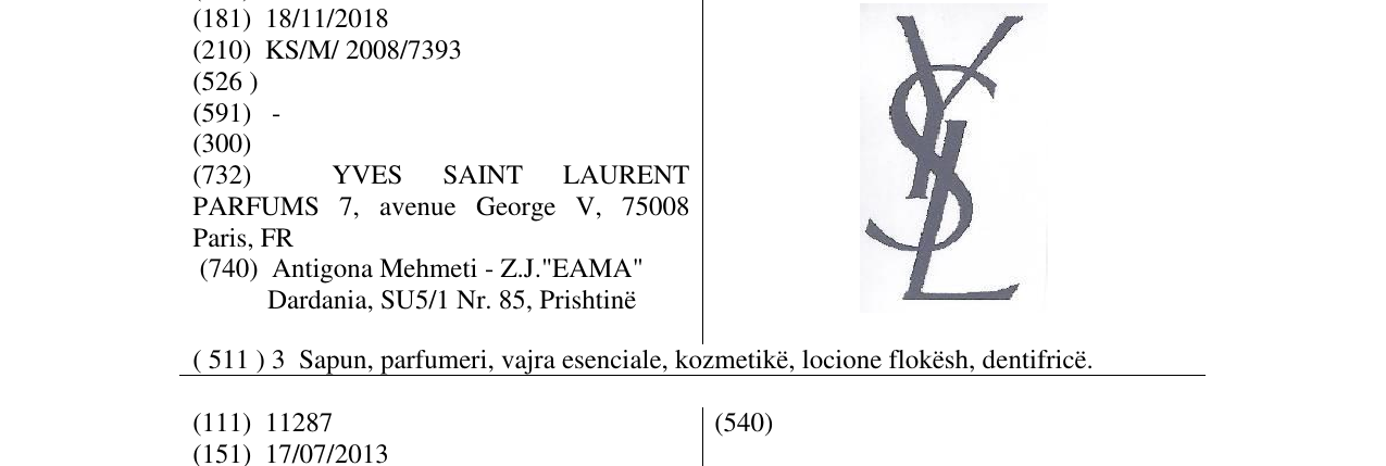 Zëri i markës YSL në buletin