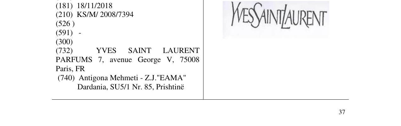 Zëri i markës Markë figurative në buletin