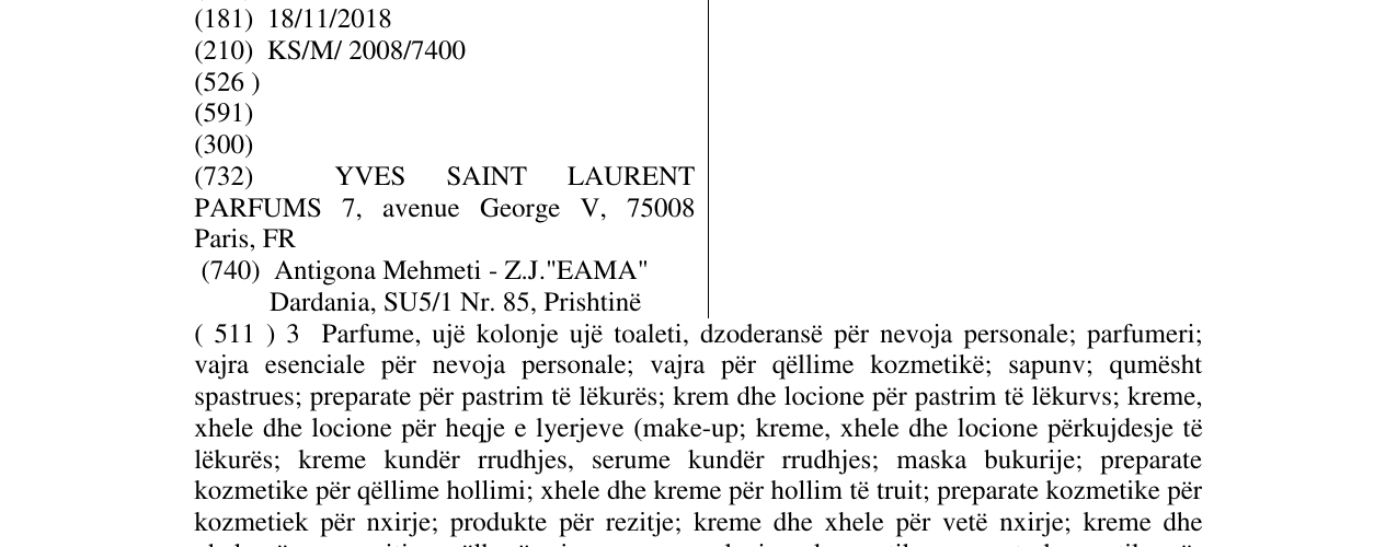 Zëri i markës YSL në buletin