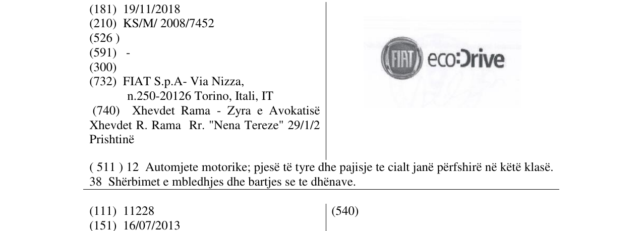 Zëri i markës FIAT ecoDrive në buletin