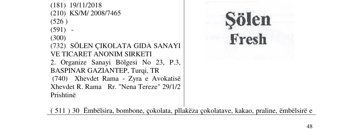 Zëri i markës Solen Fresh në buletin