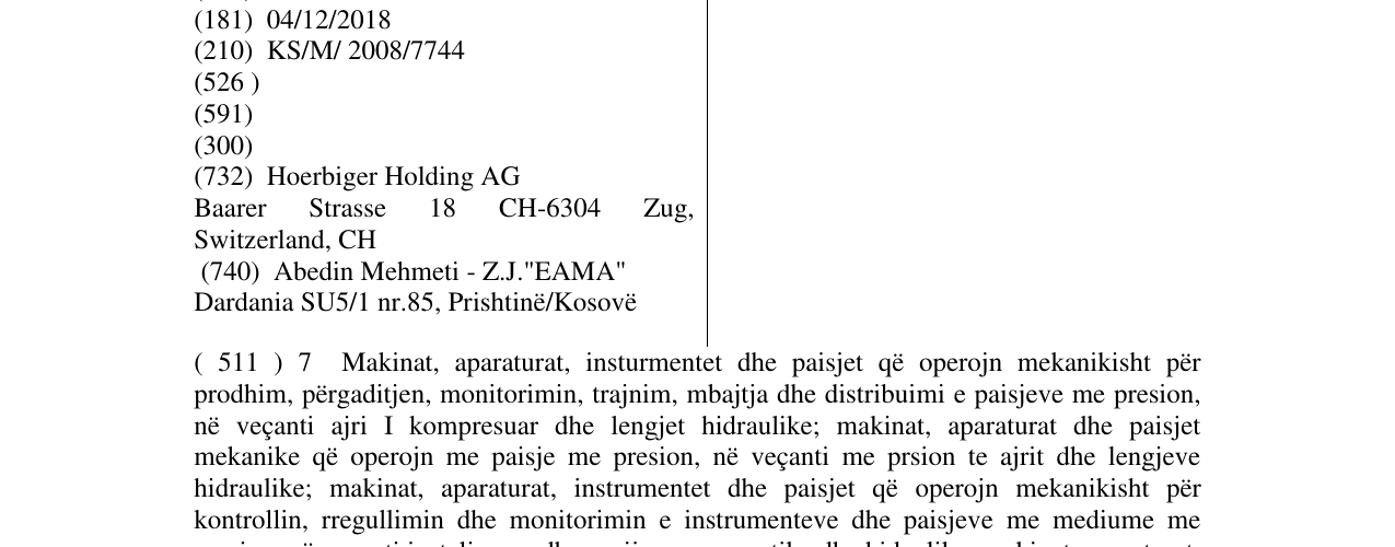 Zëri i markës HOERBIGER në buletin