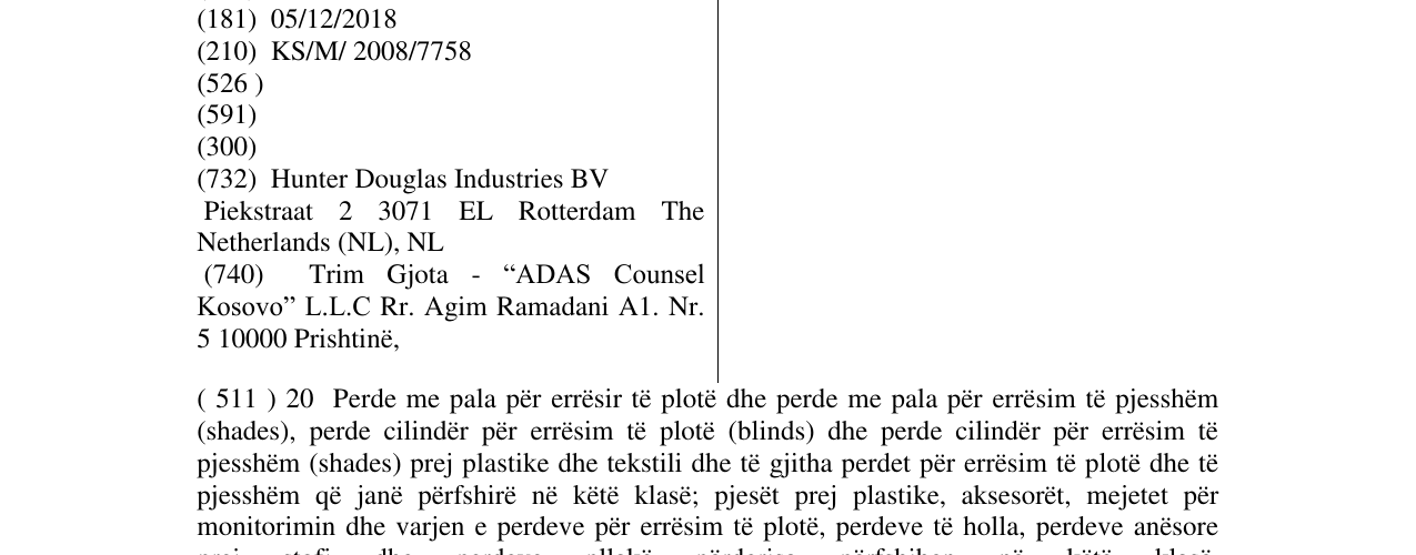 Zëri i markës DUETTE në buletin