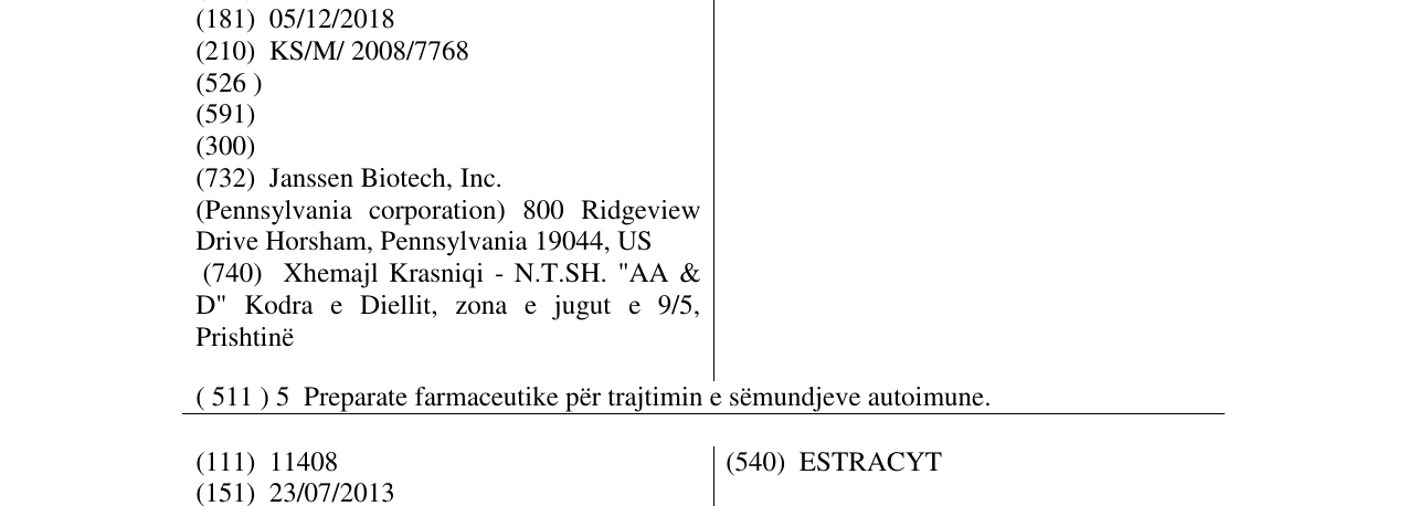 Zëri i markës REMICADE në buletin