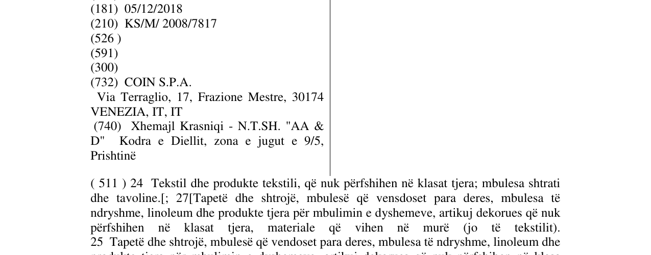Zëri i markës ZEFIRO në buletin