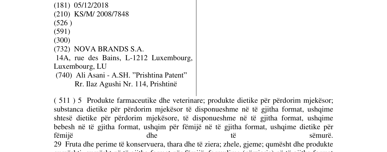 Zëri i markës NOVALAC në buletin