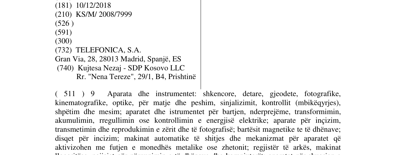 Zëri i markës MOVISTAR në buletin