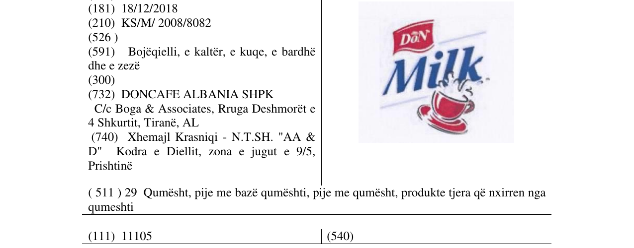 Zëri i markës Milk në buletin