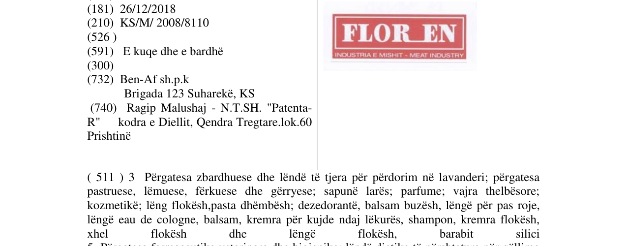 Zëri i markës FLOR EN në buletin