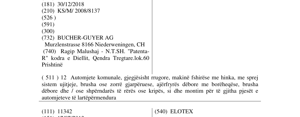 Zëri i markës CITY CAT në buletin
