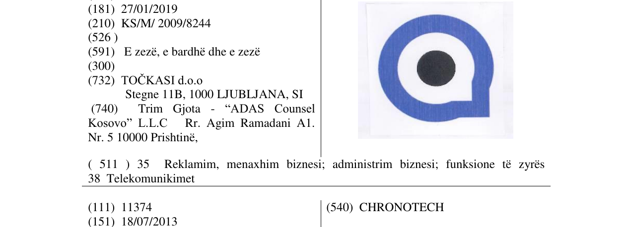 Zëri i markës Markë figurative në buletin
