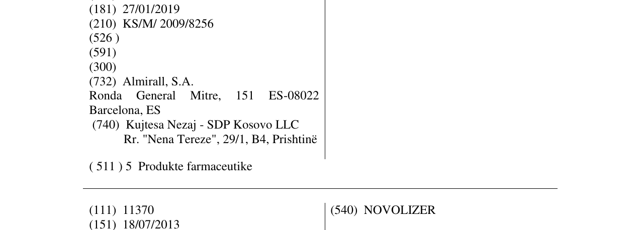 Zëri i markës NOVOLIZER në buletin