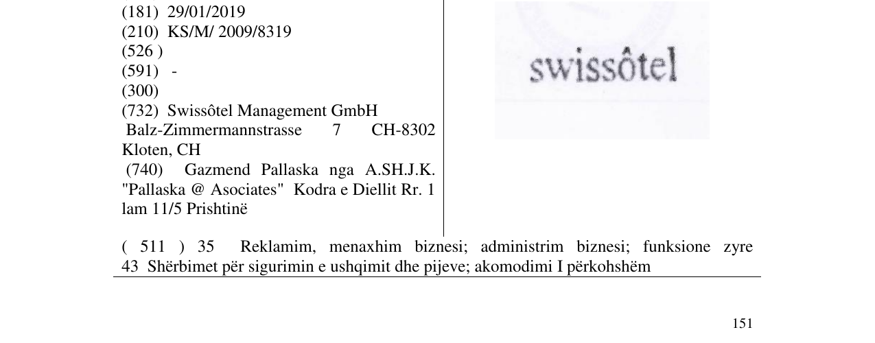 Zëri i markës SWISSÔTEL në buletin