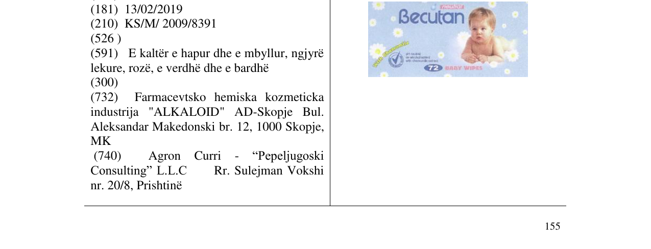 Zëri i markës Becutan në buletin