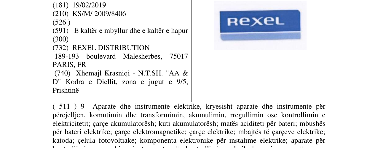 Zëri i markës REXEL në buletin