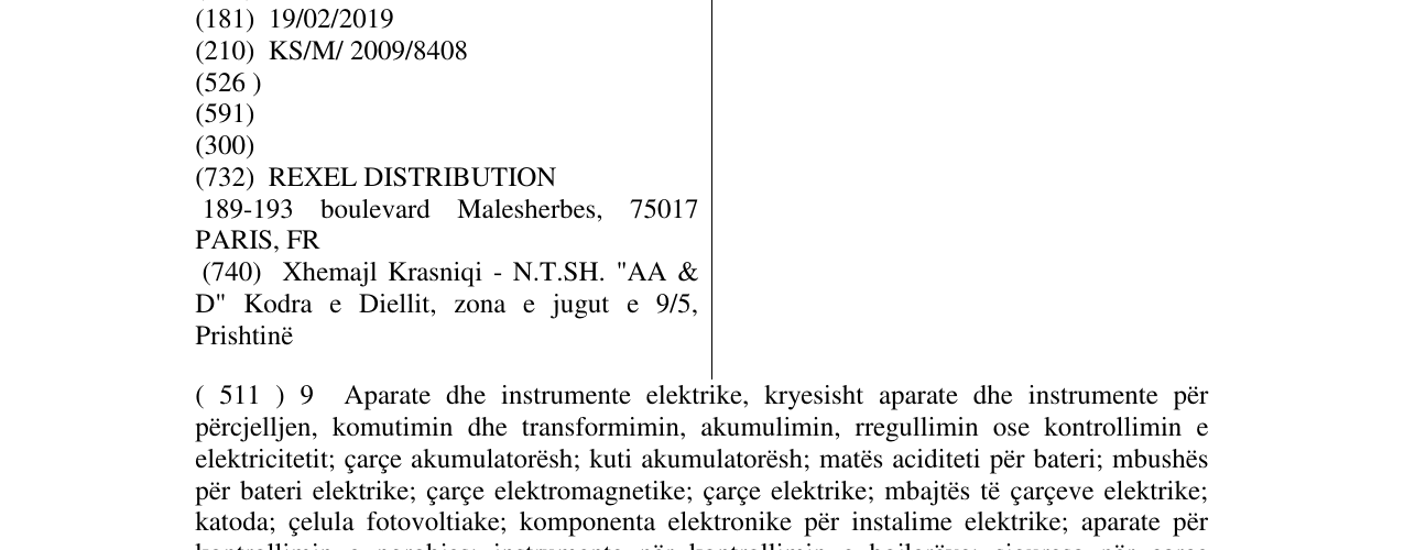 Zëri i markës REXEL në buletin