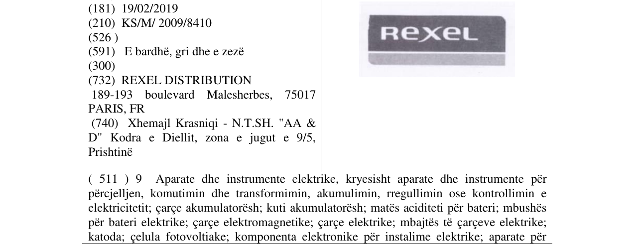Zëri i markës REXEL në buletin