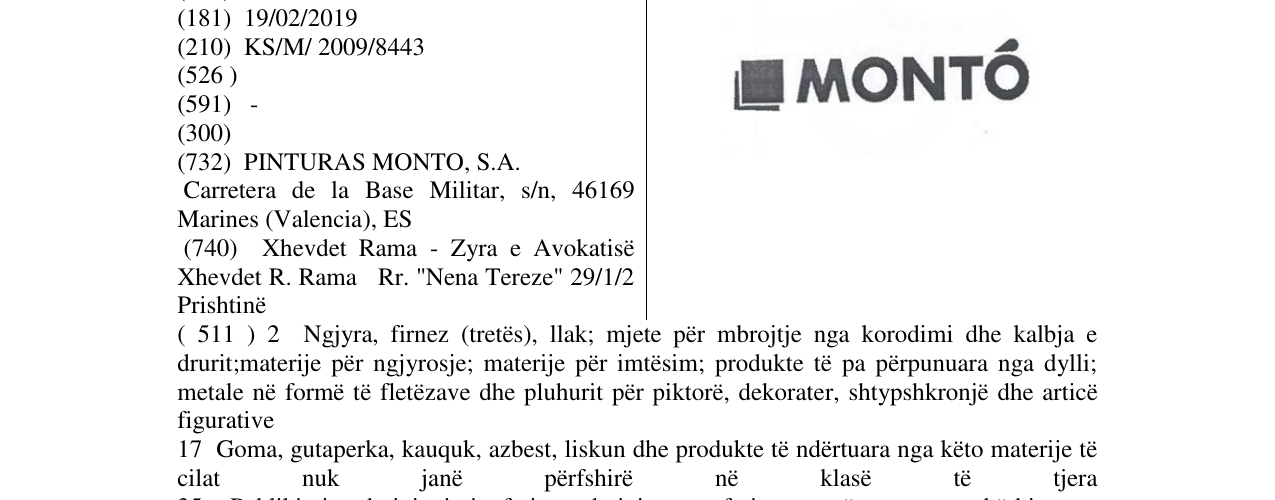 Zëri i markës MONTÓ në buletin