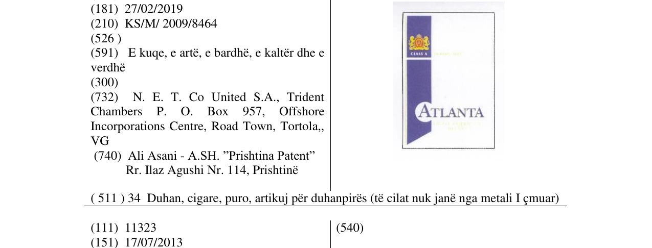 Zëri i markës Markë figurative në buletin