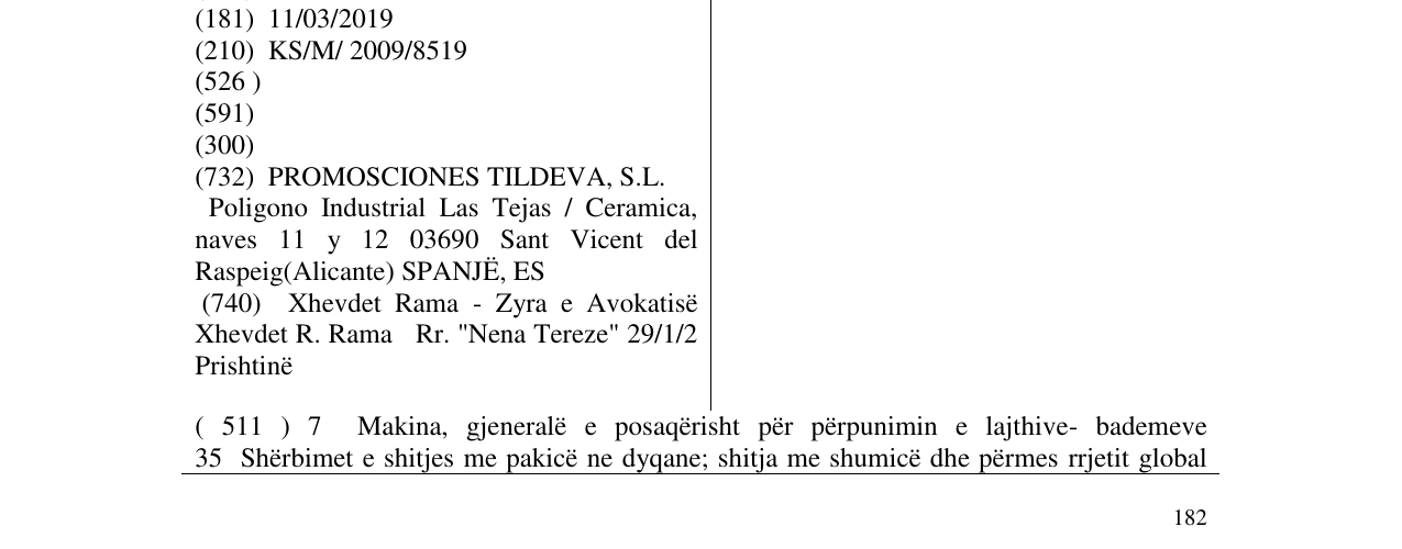 Zëri i markës MASETO në buletin