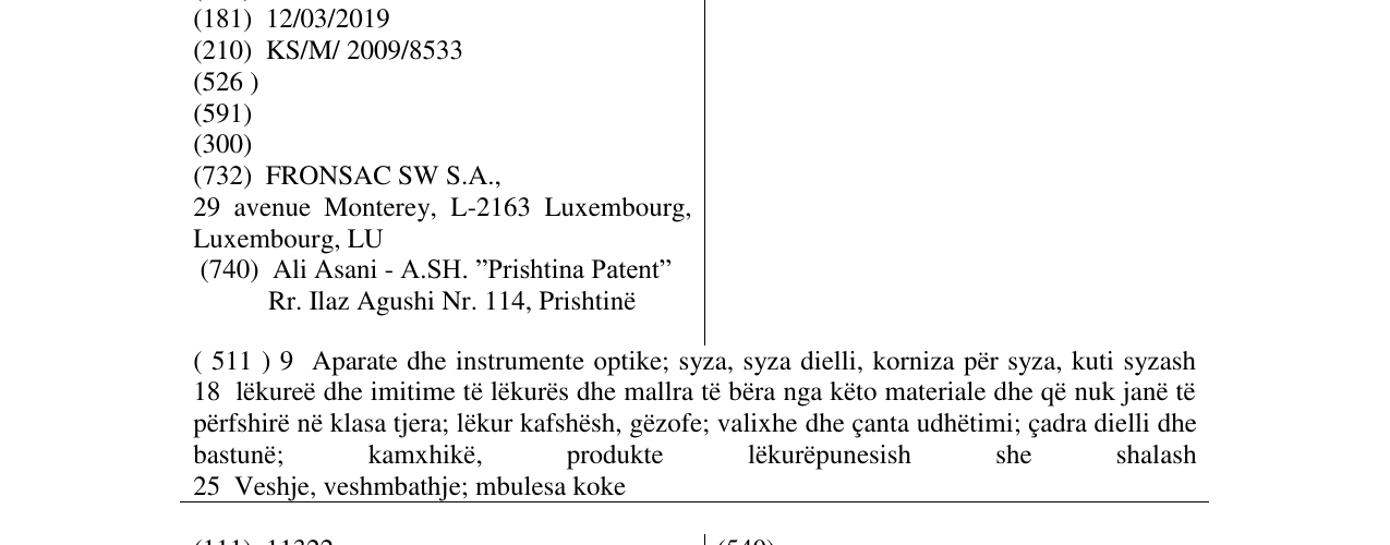 Zëri i markës MURPHY & NYE në buletin