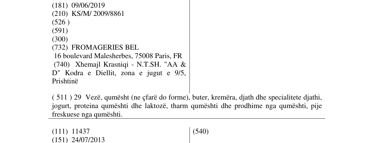 Zëri i markës KIRI në buletin