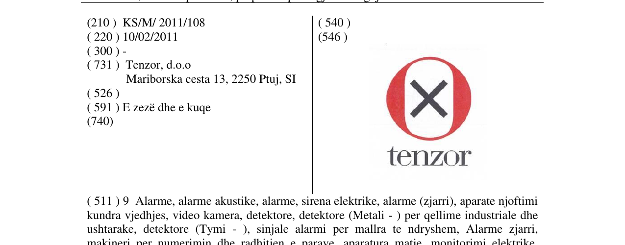 Zëri i markës tenzor në buletin