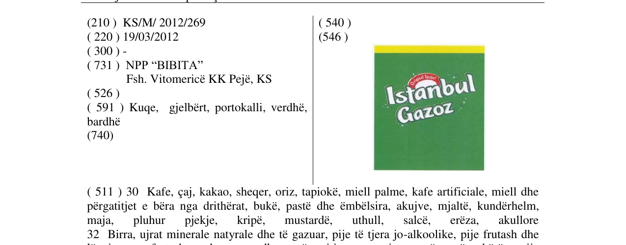 Zëri i markës Markë figurative në buletin