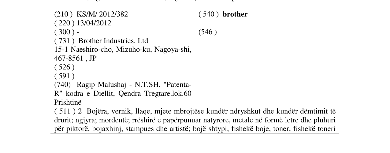 Zëri i markës brother në buletin