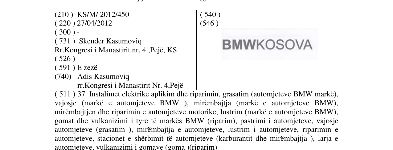 Zëri i markës BMWKOSOVA në buletin
