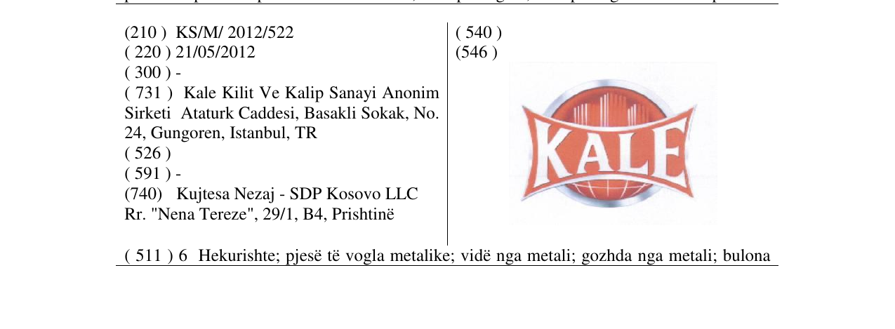 Zëri i markës KALE në buletin