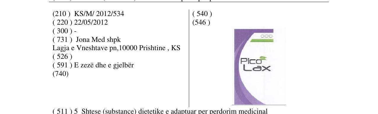 Zëri i markës Pico Lax në buletin