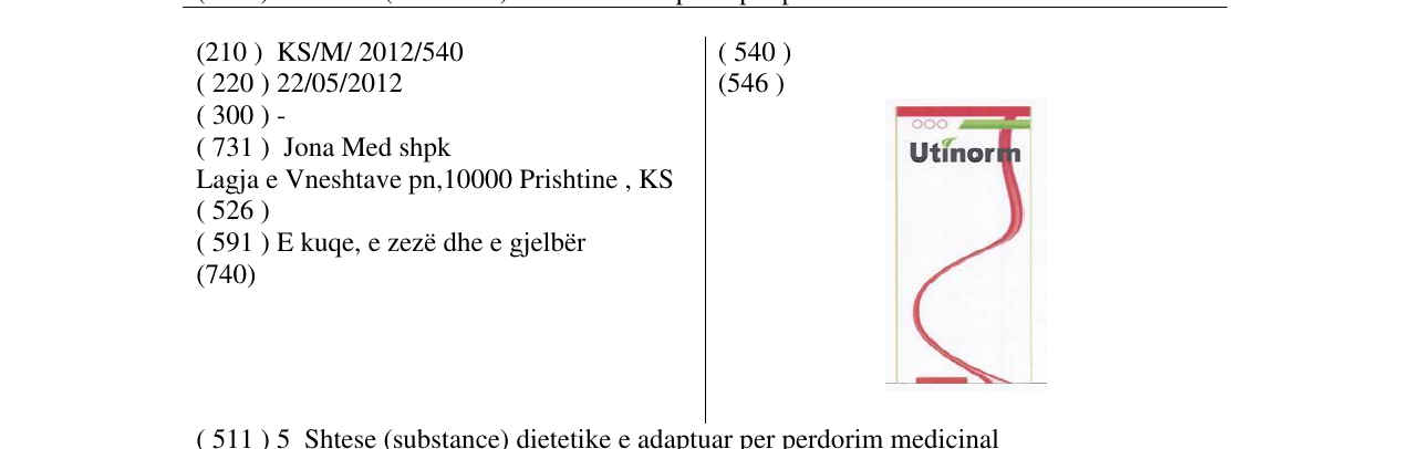 Zëri i markës Utinorm në buletin