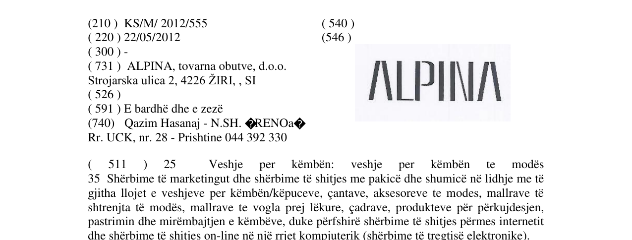Zëri i markës ALPINA në buletin