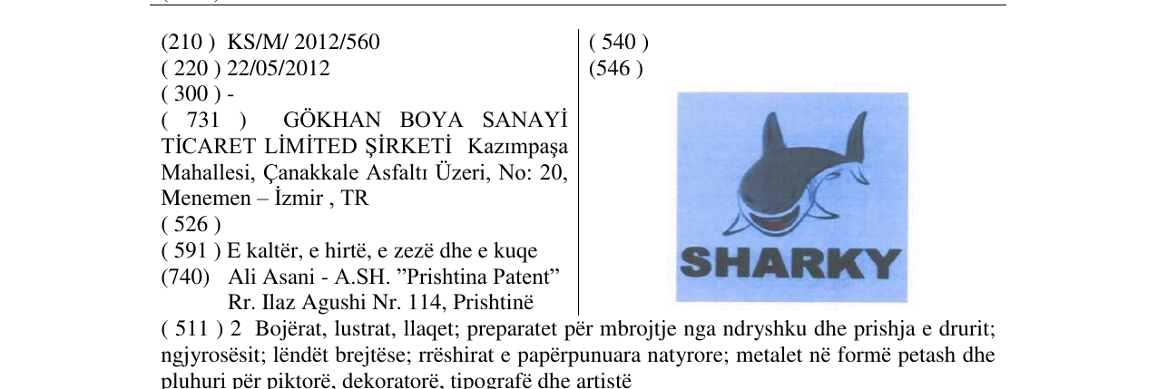 Zëri i markës SHARKY në buletin
