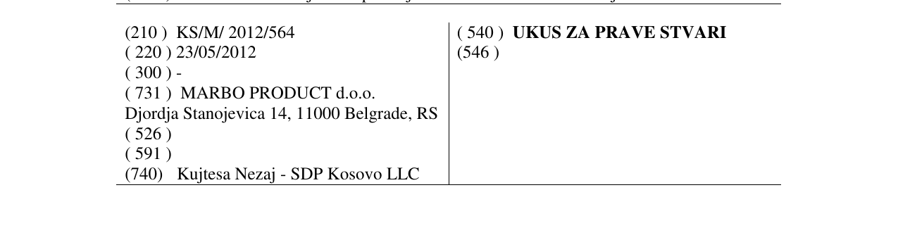 Zëri i markës UKUS ZA PRAVE STVARI në buletin