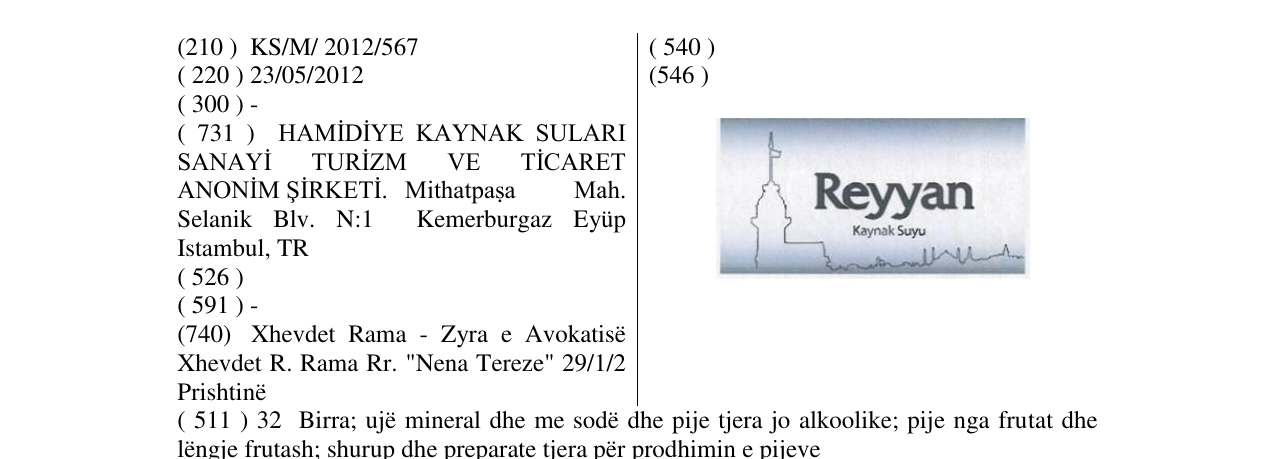 Zëri i markës Reyyan në buletin