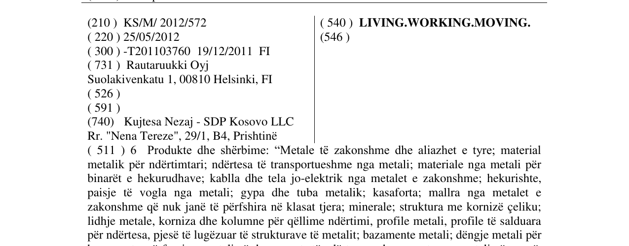 Zëri i markës LIVING.WORKING.MOVING. në buletin