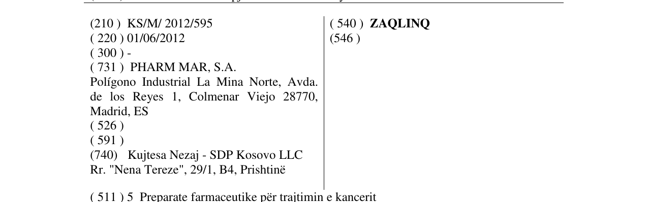 Zëri i markës ZAQLINQ në buletin
