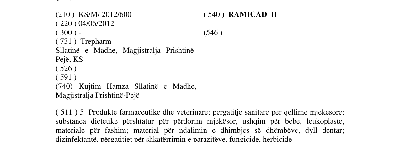 Zëri i markës RAMICAD H në buletin