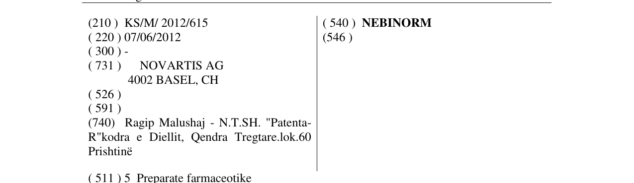 Zëri i markës NEBINORM në buletin