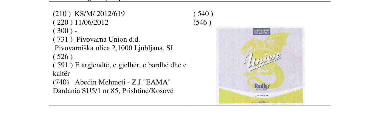 Zëri i markës Union në buletin